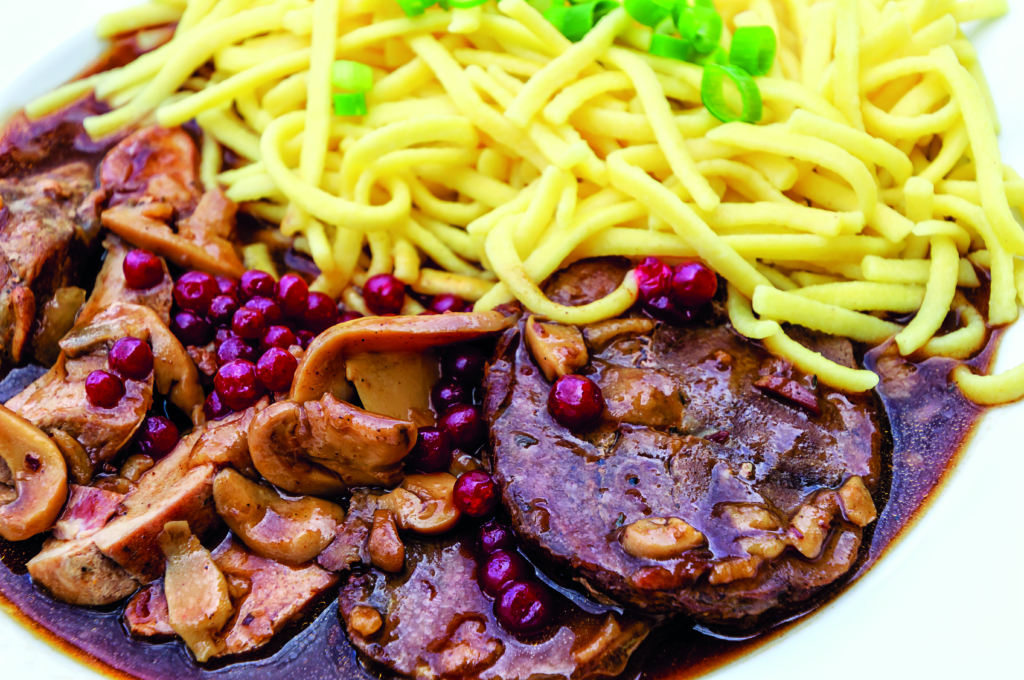 Hirschbraten mit Spätzle